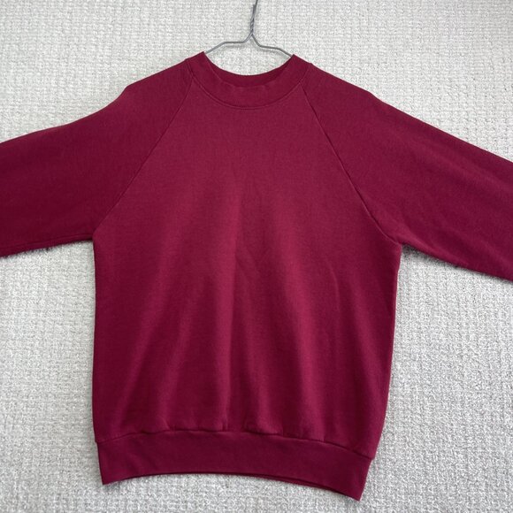 Vintage Fruit of the Loom Cotton Blank Dark Red Sweatshirt Made In USA Sz M - Picture 6 of 13